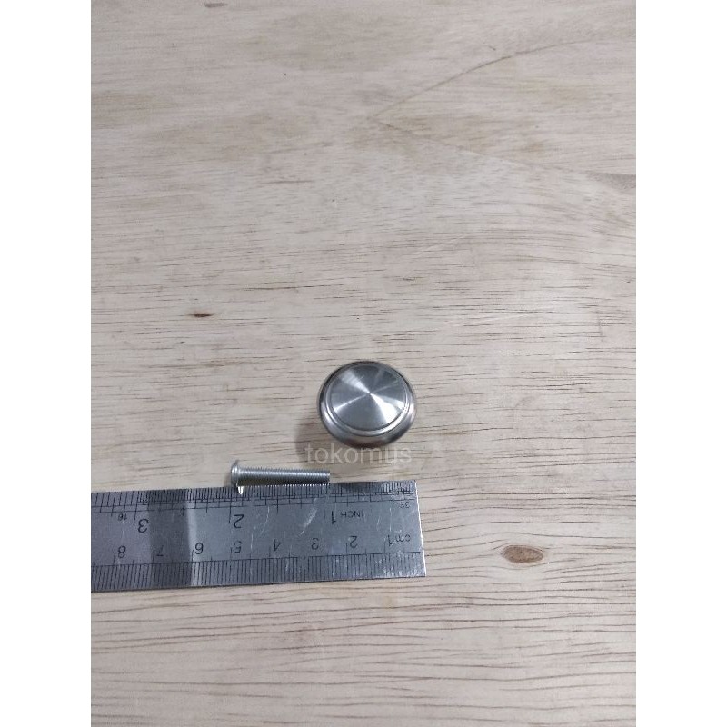 HANDLE/TARIKAN LACI BULAT KNOB TEBAL STAINLESS CHROME