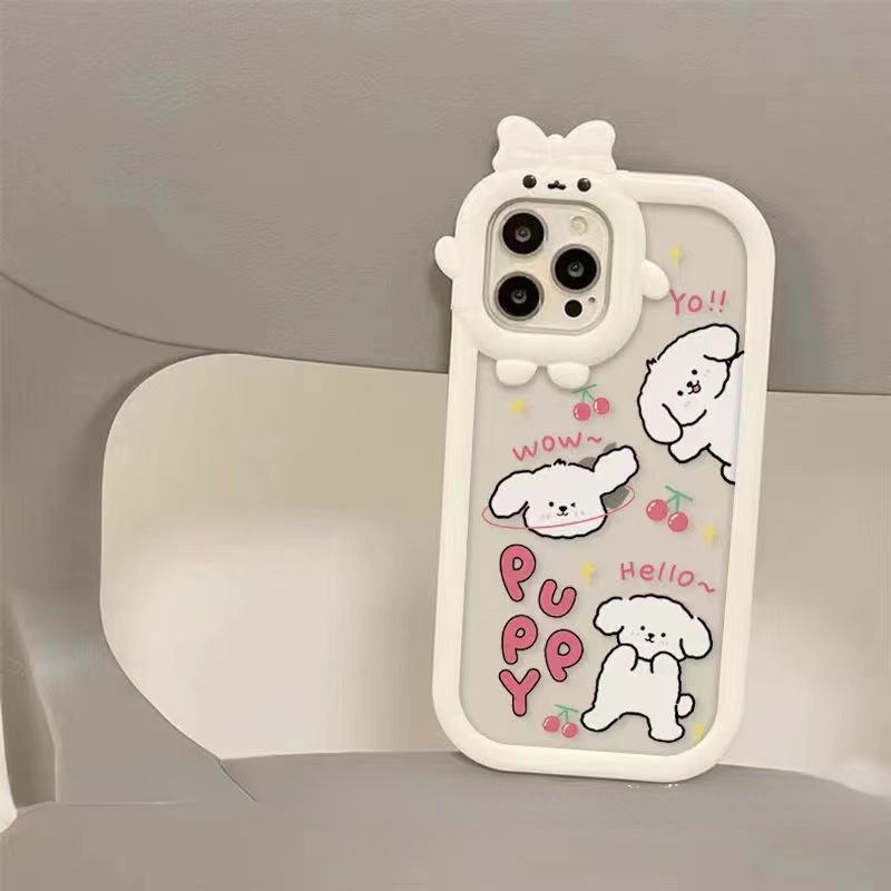 Soft Case TPU Motif Anak Anjing Untuk iPhone 13 13pro 13prm 11 7Plus 8Plus Xr XS 13 12pro Max