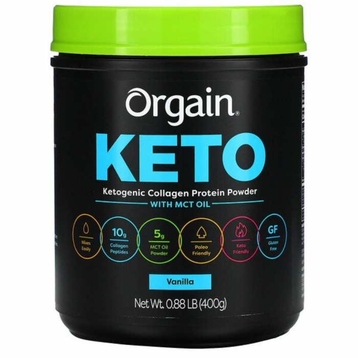 Orgain Ketogenic Keto Collagen Protein Powder w MCT Oil Vanilla 400 g