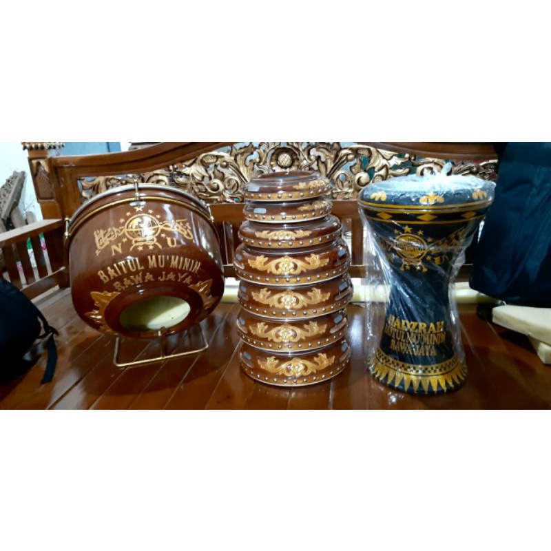 Rebana Jepara H. Mukhsin Full Sett Ukir Asli Troso Pecangaan Jepara