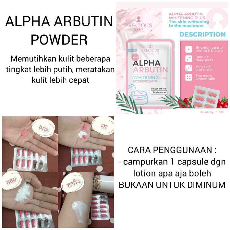 [COD] Bubuk Kapsul Kollagen Lotion UV Menjaga Kesegaran Kulit &amp; Memutihkan Kulit dalam 10 Hari - Alpha Arbutin Whitening Powder