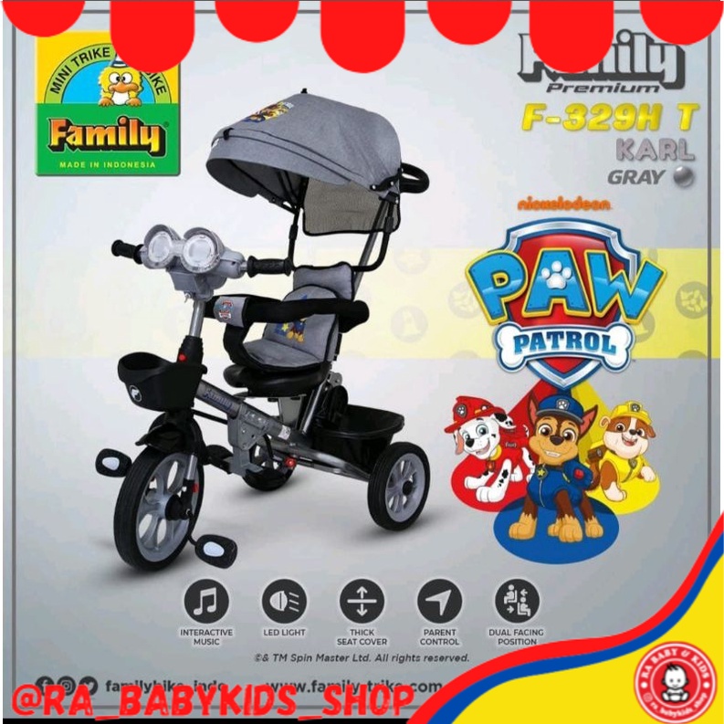 Sepeda Anak Roda Tiga Family F-329 HT KARL Musik Lampu-tricycle 329ht sepeda