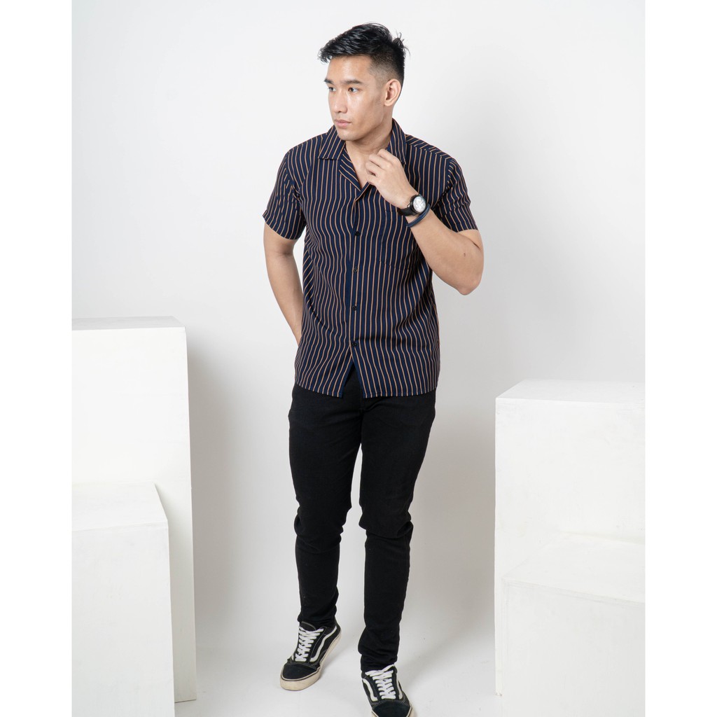 Ribsgold Kemeja Xavier / Kemeja Salur / Kemeja Casual / Kemeja Pria