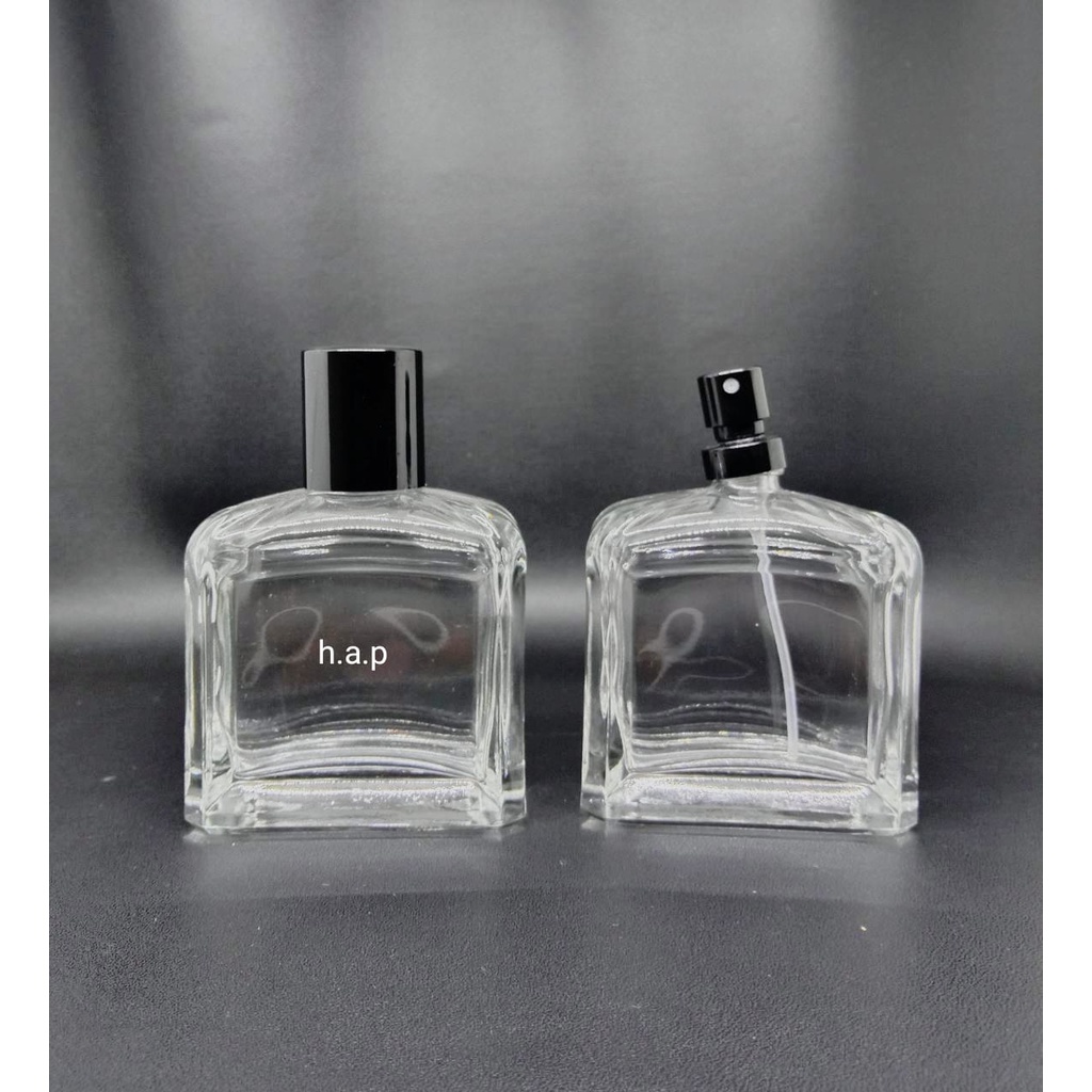 Botol Parfume Press V31656 (J108) 50ml Pum Hitam Tutup NonFull Hitam Lusinan