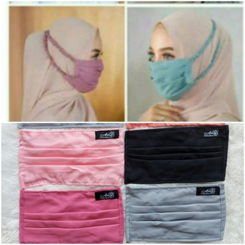 MASKER TALI SERUT/MASKER TALI KERUT BAHAN OXPORT/MASKER TALI SERUT HIJAB/MASKER HIJAB TALI KERUT