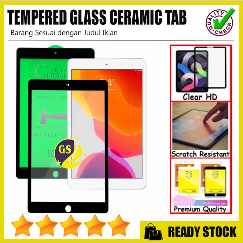 Ceramic Samsung Tab A8 2019 T290 T295 A7 LITE 2021 T225 TAB A With S Pen 8.0&quot; Tab A7 2016 A7 2020 10.4&quot; T280 T285 S6 Lite/ S7 / S7 Plus Tempered Glass Full Cover Ceramik Anti Gores Anti Pecah