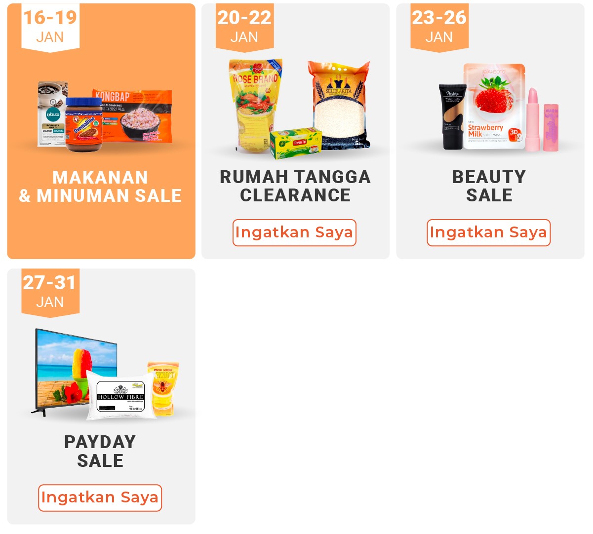 Hot Brands: Makanan & Minuman Sale Koleksi Dibawah 11RB |16-19 Jan