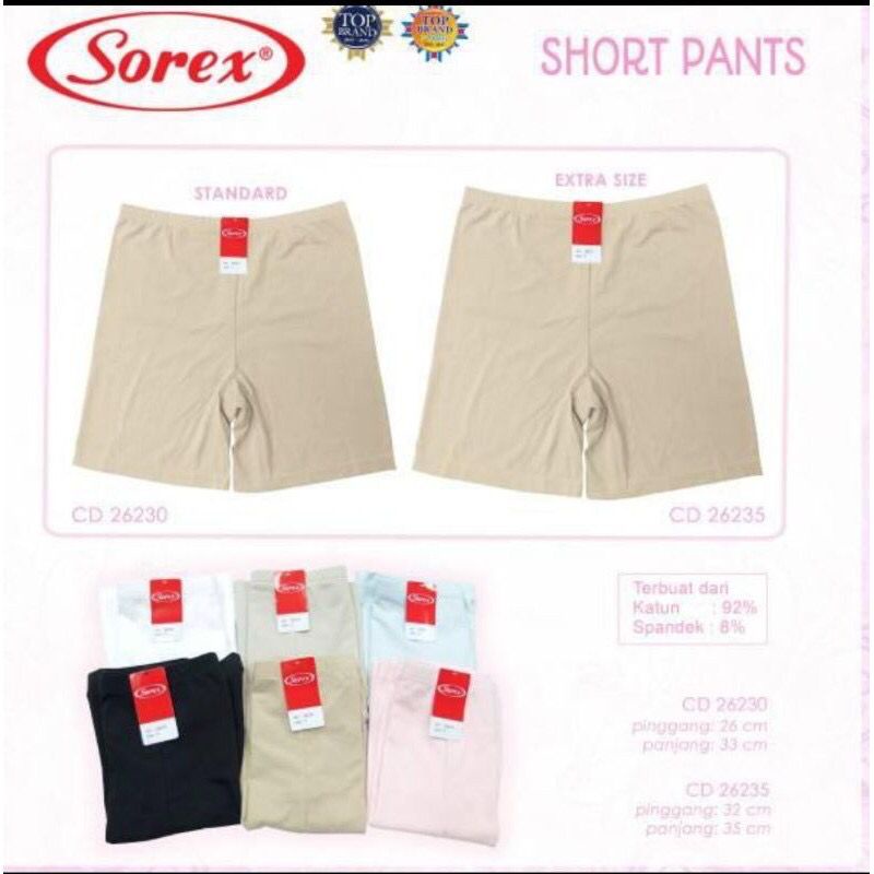 SHORTPANTS / HOTPANTS SOREX 26230 26235 CELANA PENDEK DALEMAN WANITA BAHAN KATUN HALUS - ARA98STORE