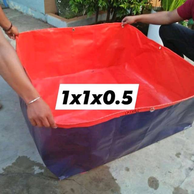 Terpal kolam ikan 1x1x0.5 bahan a12 diamond