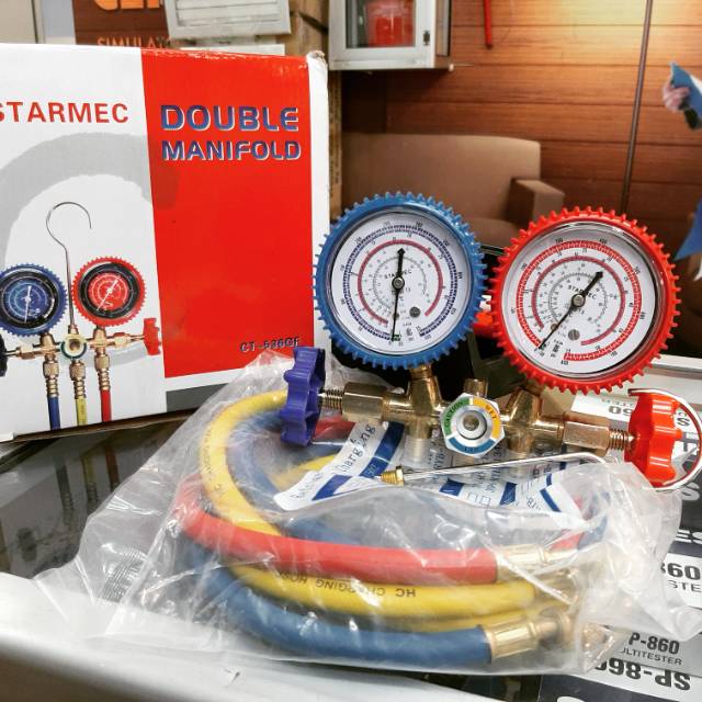 Testing Manifold AC Double R22 R134 R32 R410 charging valve Starmec