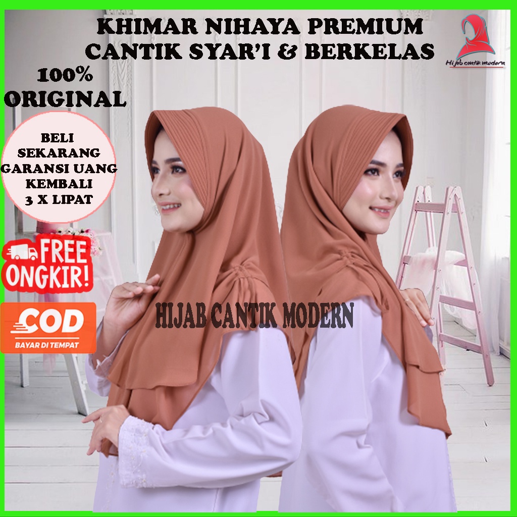 Hijab Jilbab Kerudung Krudung Instan Instant Syari Serut 2 Layer Ceruty Babydoll Terbaru Nihaya