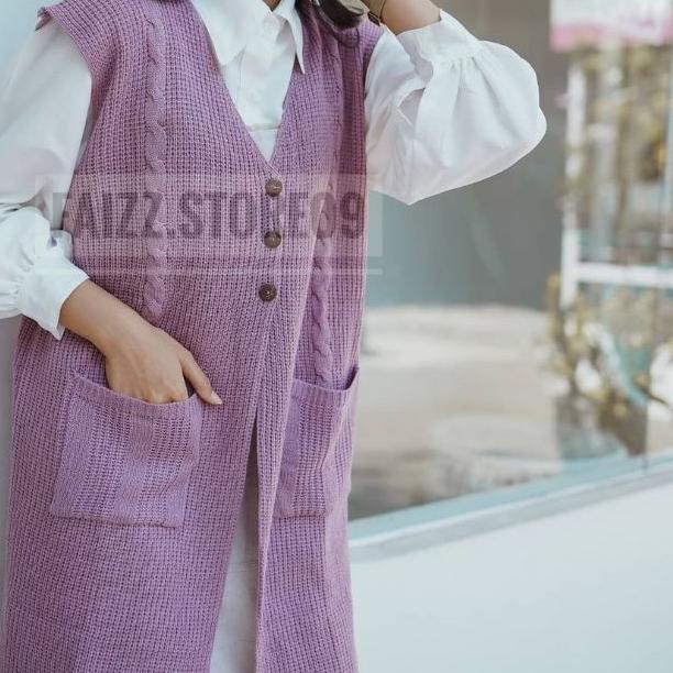 CLARISSA VEST/LONG VEST RAJUT PREMIUM/OUTER RAJUT PANJANG WANITA STORE09 MURAH