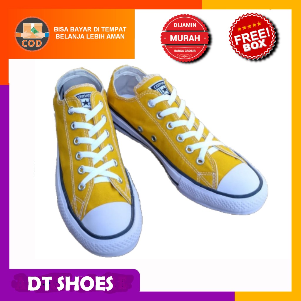 SEPATU PRIA WANITA CONVERSE ALL STAR LOW FREE BOX KUNING