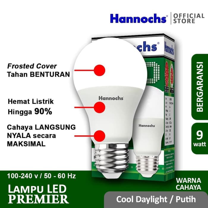 HANNOCHS Lampu LED Premier 9 Watt - Garansi 1 Tahun