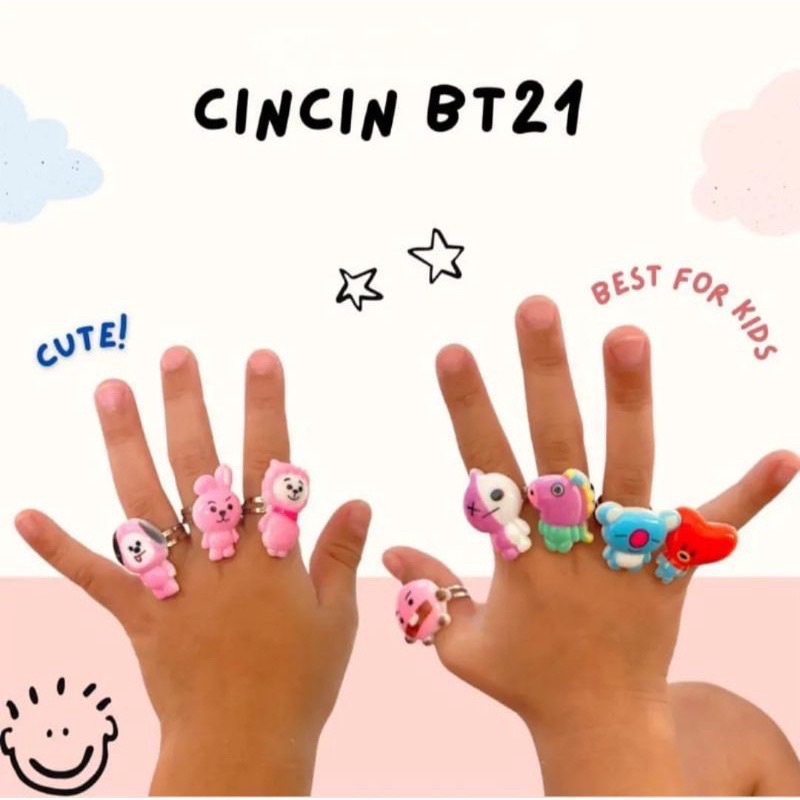 Cincin Box Bts Bt21 100pc Grosir Kpop bok boks cincin anak perempuan