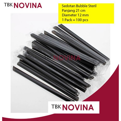 [100 PCS] SEDOTAN BOBA BUBBLE STERIL 12mm BOBA STRAW PANJANG 21cm HIGIENIS