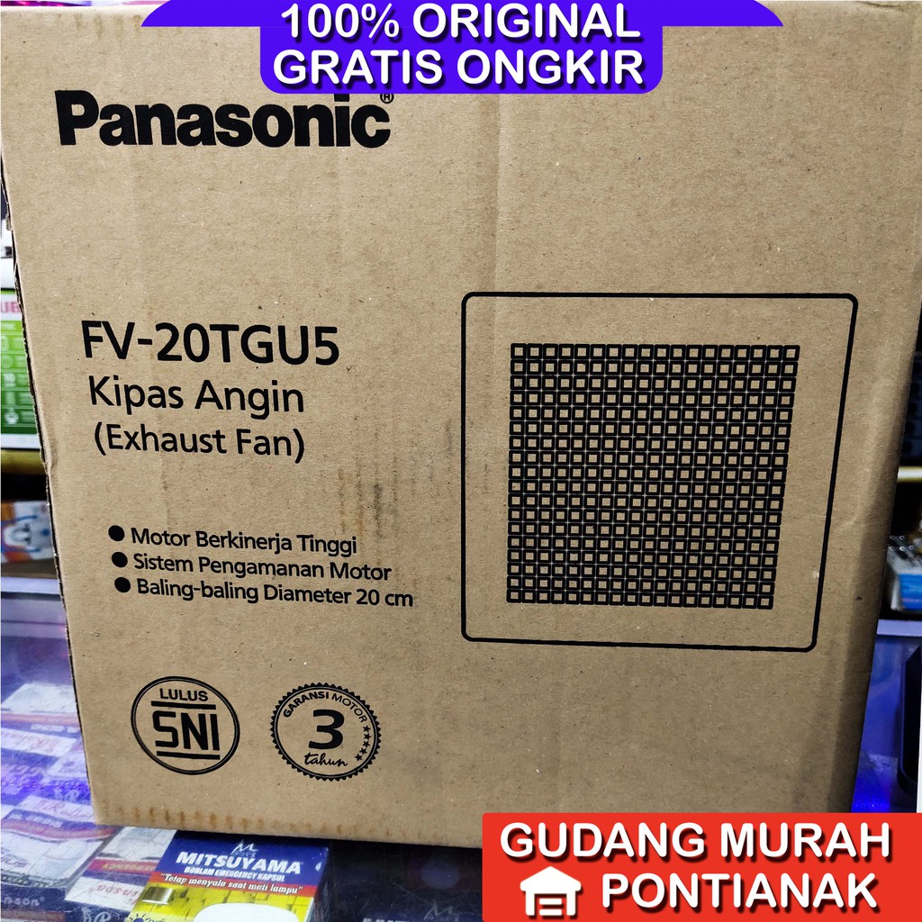 Exhaust Fan Plafon Ceiling Panasonic FV-20TGU wall hexos fan penyedot udara hawa panas asap