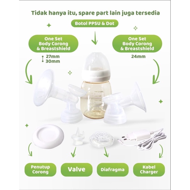 SPAREPART POMPA ASI / Breast Pump Mom Uung Original Suku Cadangan Asli Pompa Momuung Samarinda Balikpapan smd