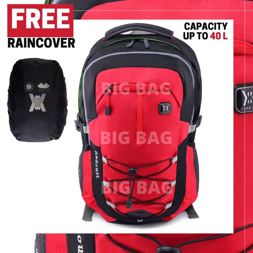 RTM - Tas Ransel Outdoor Pria Gear Bag 13152 - REDOUBT Laptop Backpack + FREE Raincover Promo Diskon Murah Tas Laptop Kerja Kantor Kuliah Anti Air Fashion Pria Outdoor Termurah Terlaris Best Seller