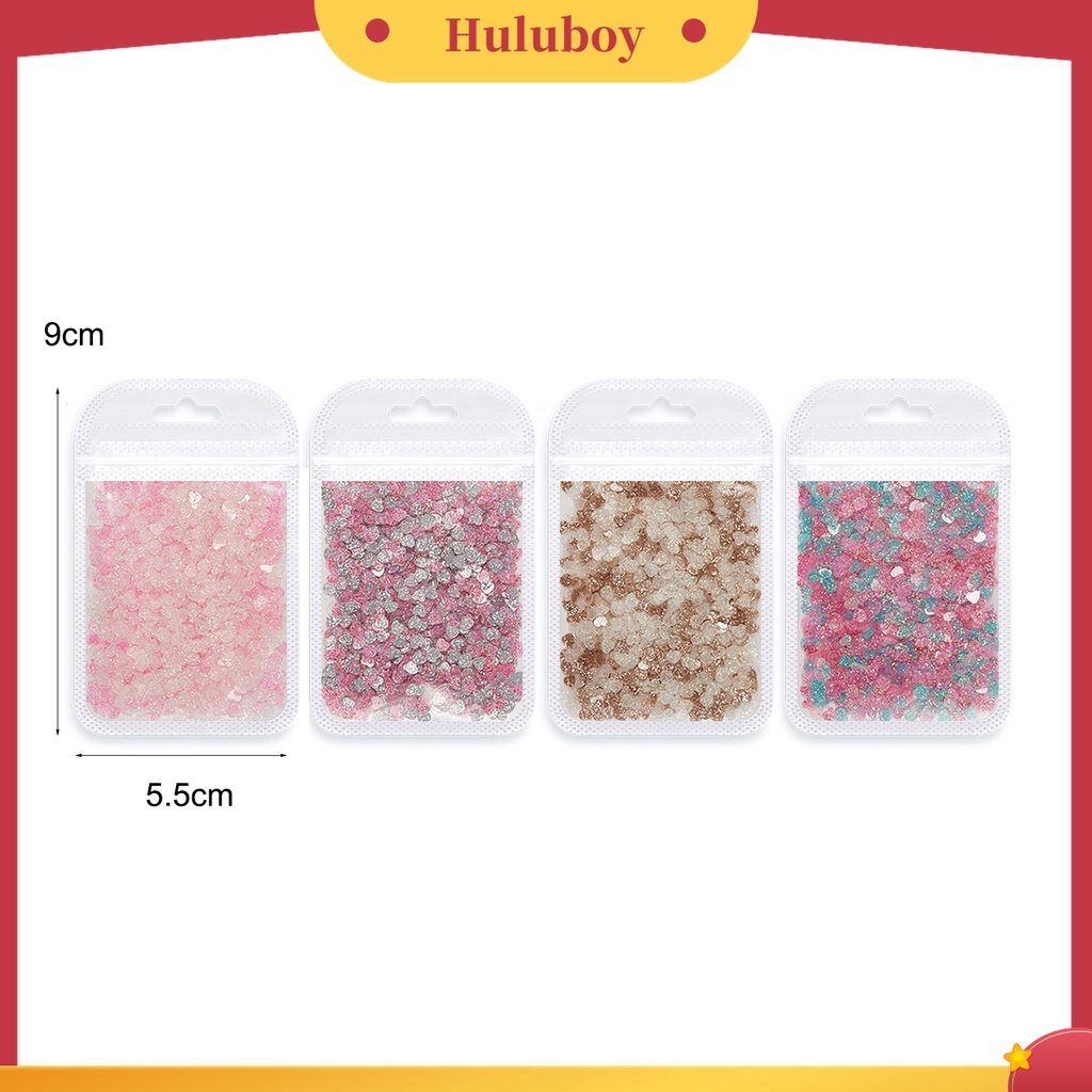 Huluboy Huluboy♡ 1 Kantong Payet Kuku Bentuk Hati Tahan Pudar Untuk Dekorasi Hadiah Ulang Tahun