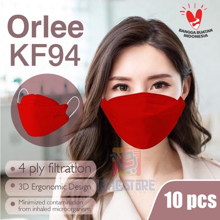Masker KF94 KF 94 Orlee 4ply earloop isi 10