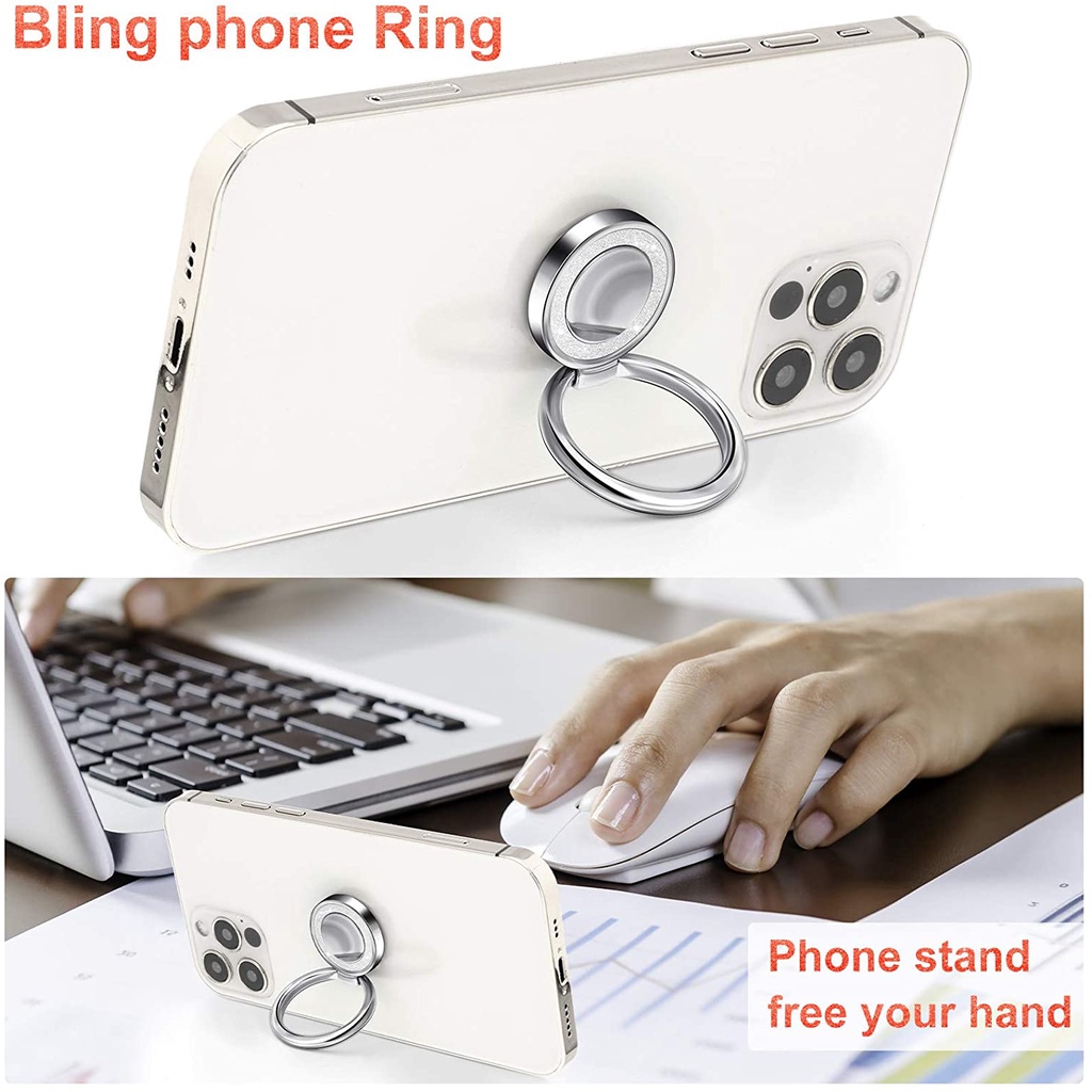 (Ring Holder Hp Universal Bisa Berputar 360 ° Bahan Metal Untuk Iphone / Android