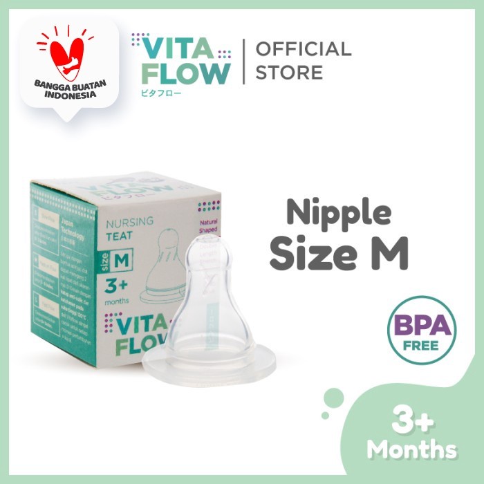 VITAFLOW SILICONE NIPPLE SIZE M DOT ANTI COLIC