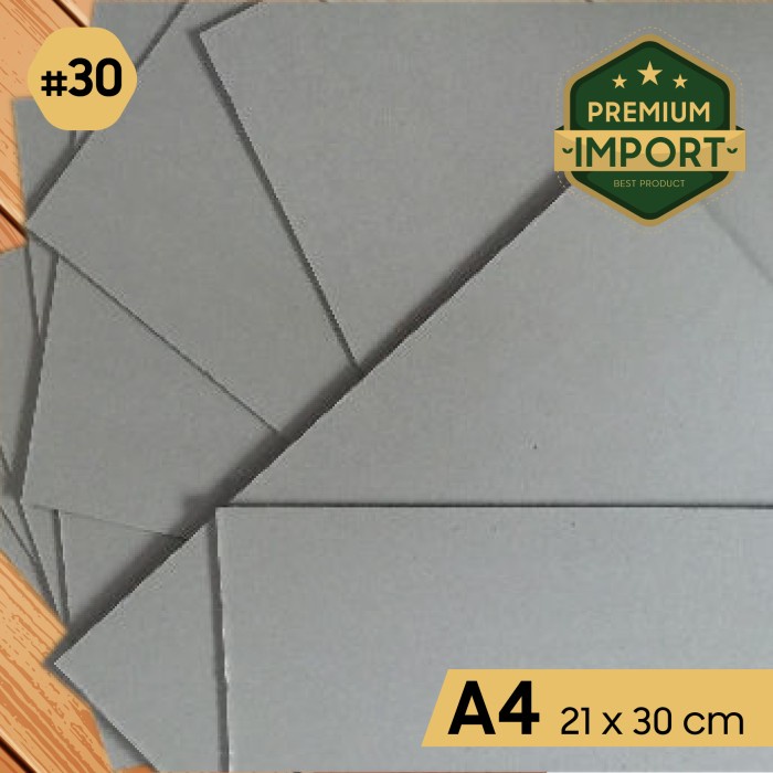 

Karton Tebal Abu - Hard Board Grey No. 30 (2 mm) uk 21x30 cm (12 pcs)