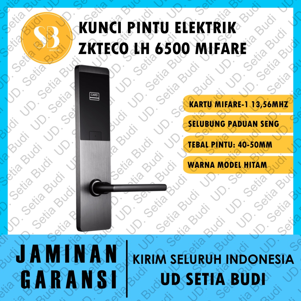 ZKTECO LH6500 Kunci Pintu Hotel Elektrik Smart LH 6500 Mifare