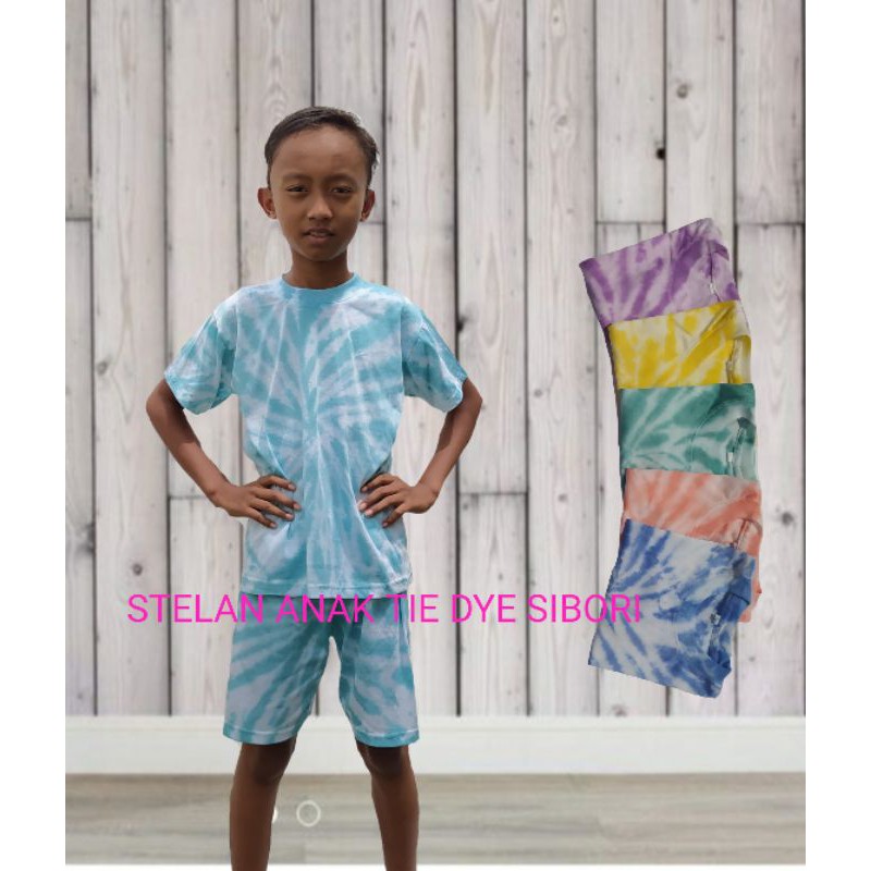 TIE DYE T SHIRT SETELAN ANAK/KAOS VIRAL/ KAOS ANAK/ TIE DYE SHIRT LENGAN PENDEK / BAJU ANAK