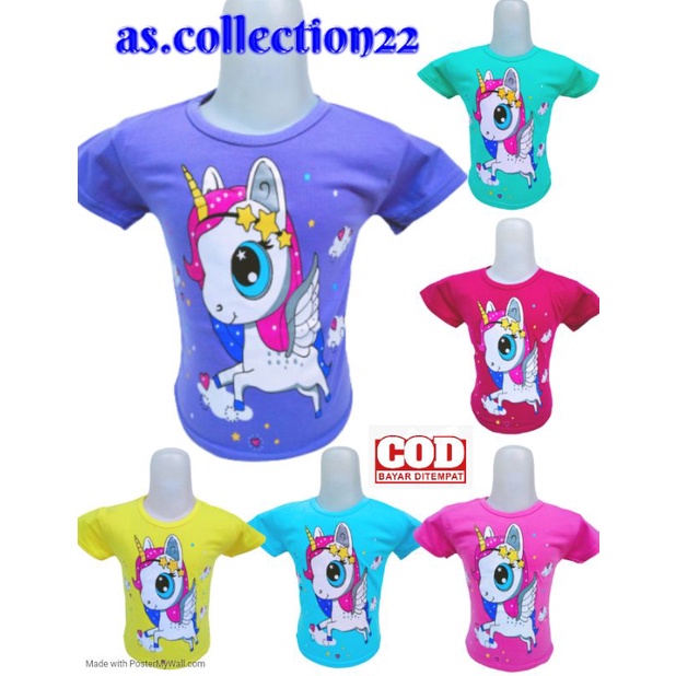 kaos anak perempuan unicron cute//USIA 1-10 TAHUN