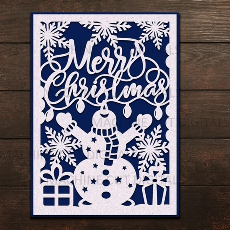 Cetakan Stensil Cutting Dies Motif Tema Natal Bahan Baja Karbon Untuk Scrapbook / Craft DIY