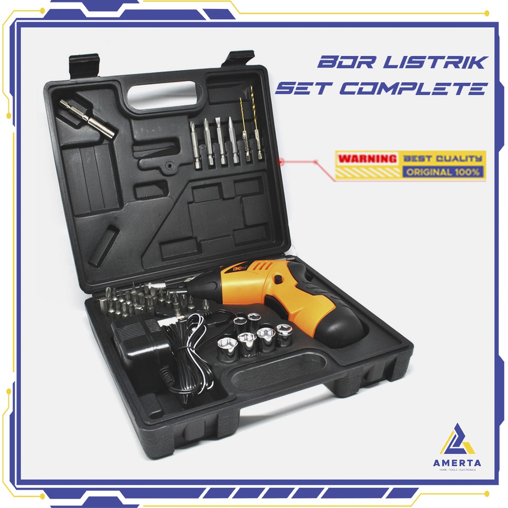 Bor Listrik Cordless Screwdriver Drill 45 in 1 4.8V