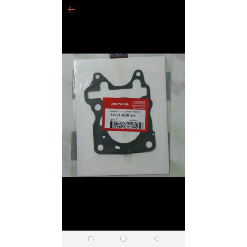 GASKET CYLINDER HEAD PAK HEAD VARIO 125 FI OLD PAK KOP 12251KZR601 ORI AHM