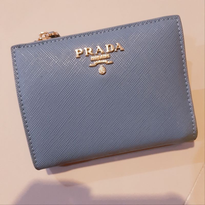 Prada Small Wallet Bifold Blue
