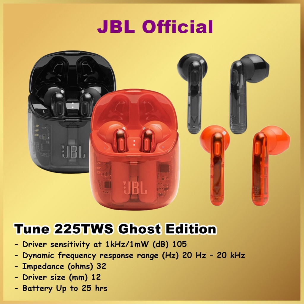 JBL Tune 225 TWS Ghost Edition True Wireless Earphone Headset T 225 T225