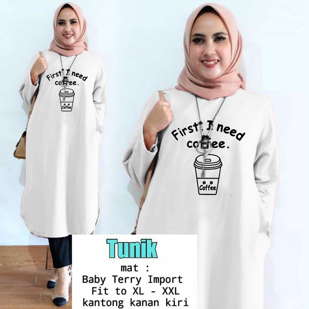 TUNIK COFFEE / TUNIK MAMACHI /TUNIK PREMIUM/ TUNIK POLOS/ TUNIK CEWEK / TUNIK PANJANG / TUNIK CANTIK