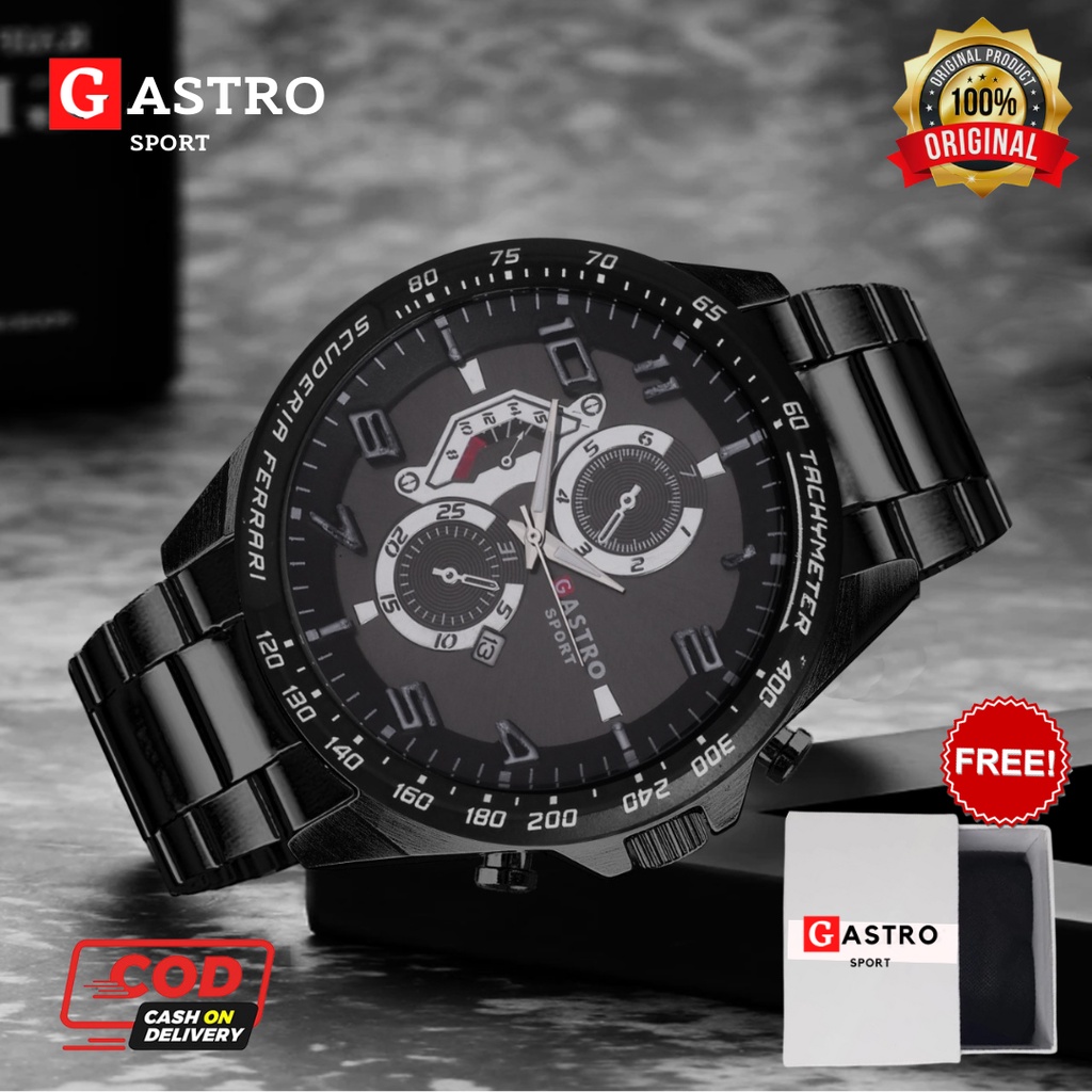 Jam Tangan Sport Pria Gastro Sport Stainless Anti Air Kekinian Terbaru