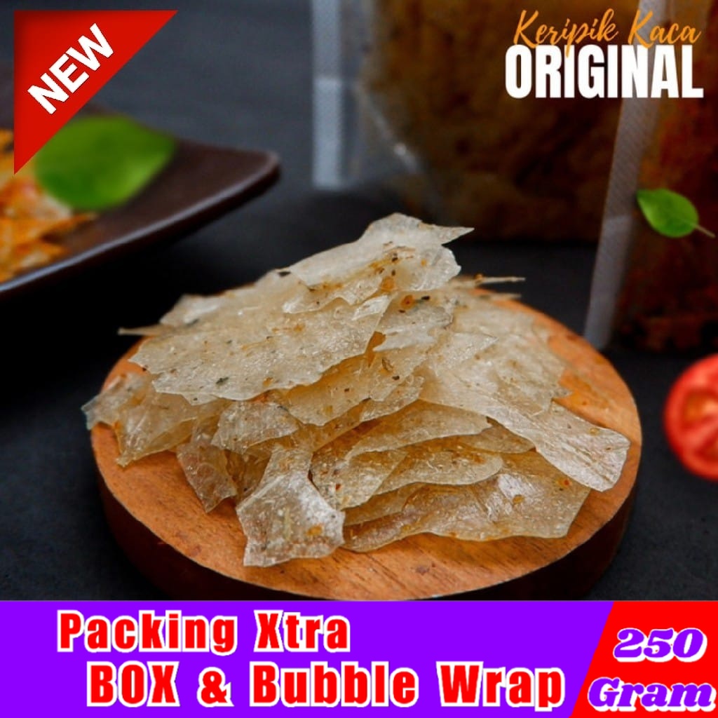 

Jajanan Jadul Keripik Kaca Original 250gr / keripik kaca Asin Gurih - Hufaida Snack makanan ringan