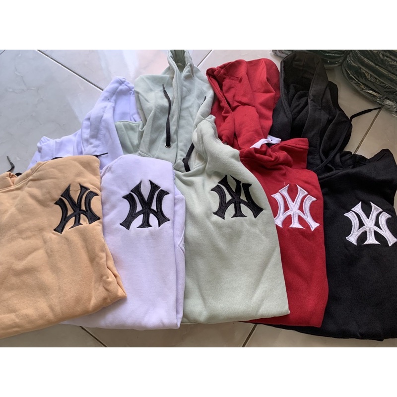 Sweater Cowok Cewek NY Hoodie Pria Wanita Ny Switer logo bordir-8