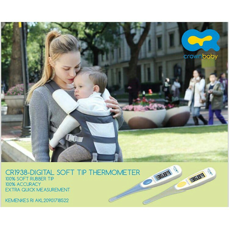 Crown Thermometer Termometer Easy Measure Soft Tip Digital Waterproof  / Pengukur Suhu Bayi Anak CR1938