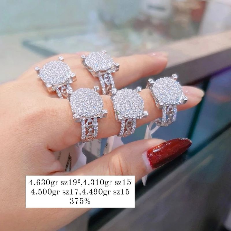 cincin emas putih kadar 375%