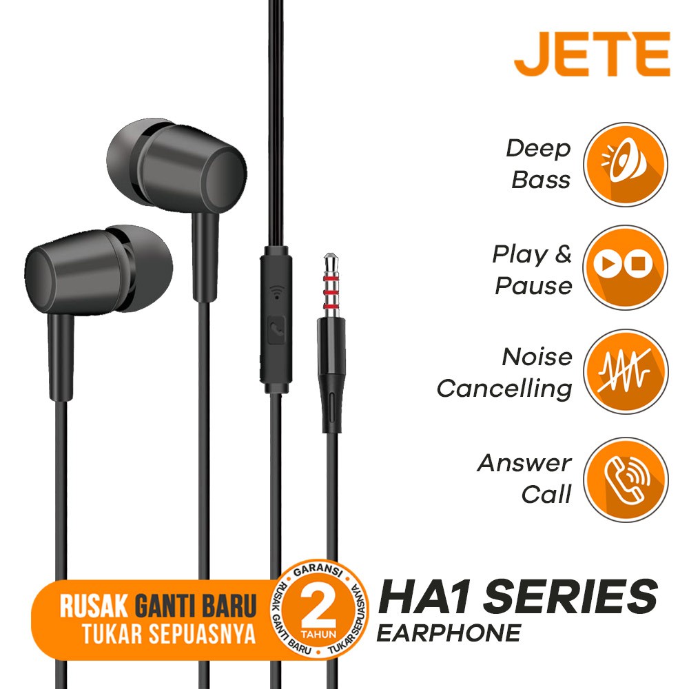 Headset Earphone  JETE HA1 - Garansi 2 Tahun