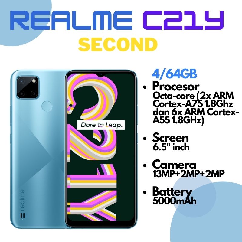 Realme C21Y Second 4GB/64GB Cross Blue Mulus