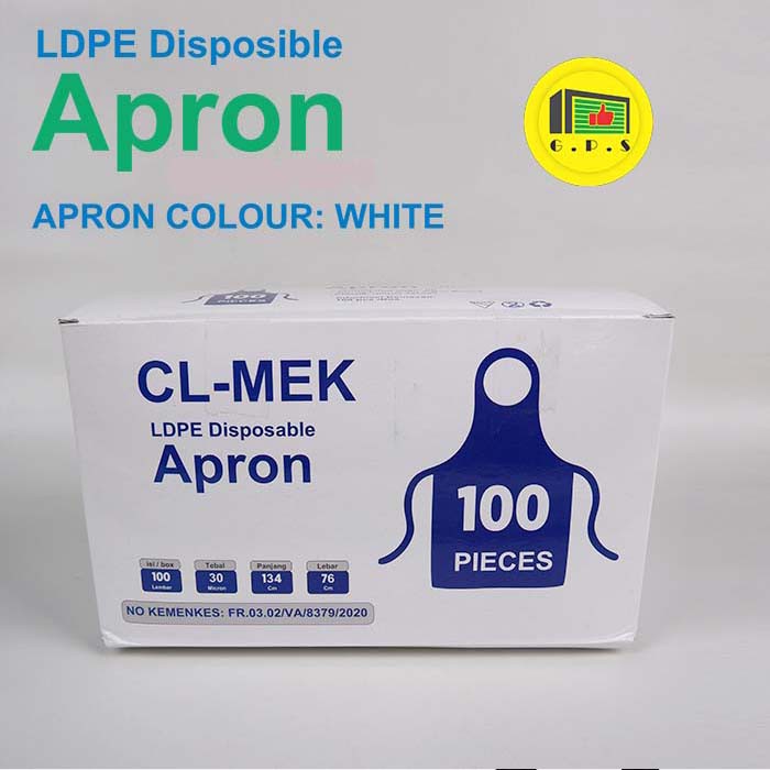 Apron Celemek Plastik LDPE Export Quality 30 micron isi 100