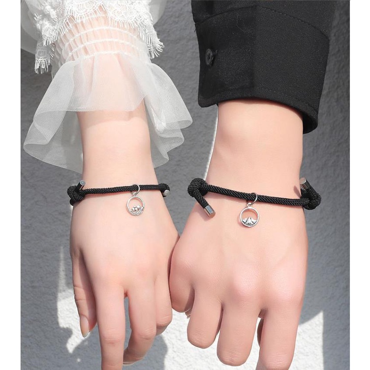 Gelang Couple Tali Isi 2 Magnet Attract Persahabatan Tangan Wanita Bracelet