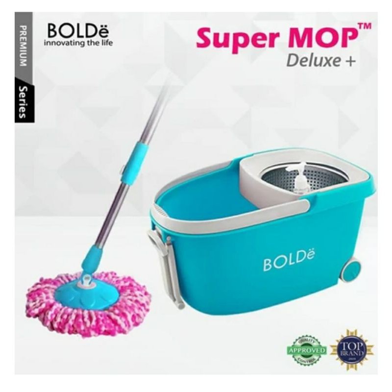 Alat Pel Supermop Bolde Deluxe + Roda &amp; Putaran Stainless Bolde Supermop Deluxe+