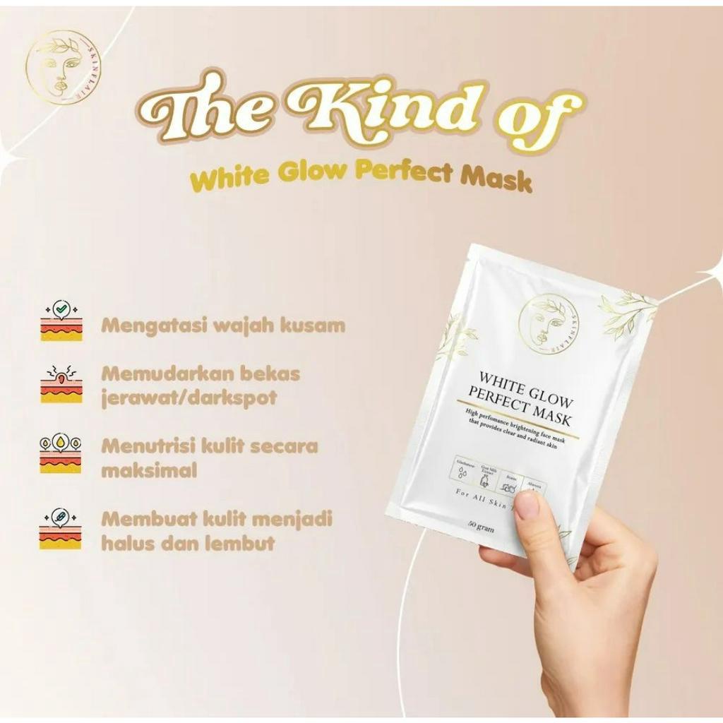 READY! SKINFLAIR WHITE GLOW PERFECT MASK POWDER MASKER WHITENING GLOWING BY SKINFLAIR MASKER TONE UP PENCERAH KULIT