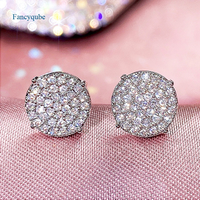 Fancyqube Anting Stud Cubic Zirconia Untuk Wanita