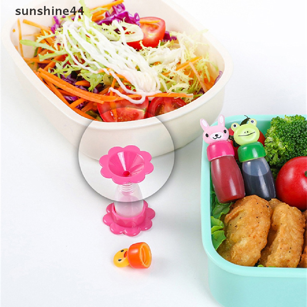 Sunshine 4Pcs / Set Botol Saus / Bumbu Mini Bentuk Kelinci / Katak / Bebek Untuk Peralatan Dapur